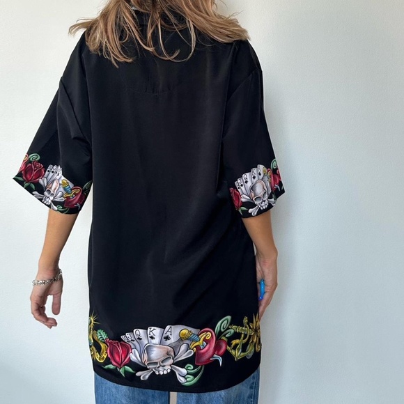 Nikki Sixx Dragonfly Poker Skull Shirt Size Large - Picture 3 of 8